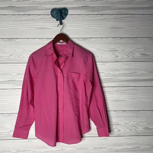 Foxcroft Tops - Foxcroft Pink Button Down Shaped Fit Blouse Top Shirt Wrinkle Free 10P 10 Petite